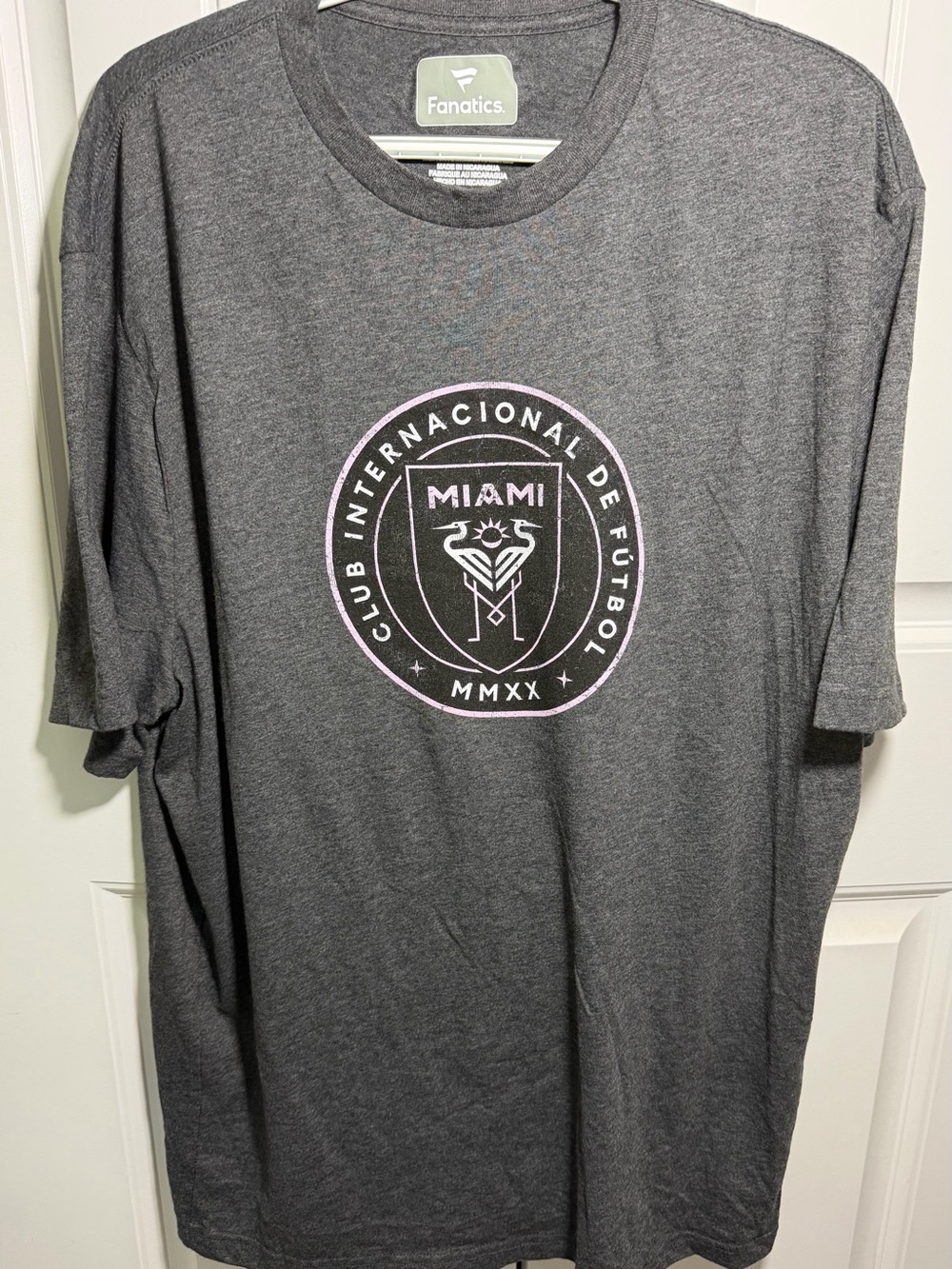 Fanatics Inter Miami CF T-Shirt Men’s XL Gray Pink MLS Soccer Graphic Tee NWT